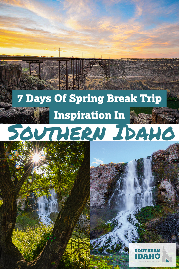 Spring break ideas in Southern Idaho! All of these ideas are near Twin Falls, Idaho and include Little City of Rocks, Thousand Springs, Miracle Hot Springs, Castle Rock State Park, and Shoshone Falls