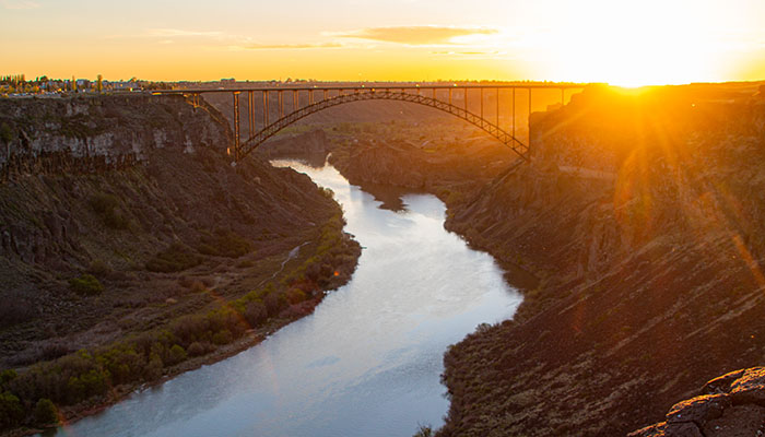 Perrine Bridge, Sunset, Jerome, Twin Falls, Idaho, Snake River Canyon, Magic Valley