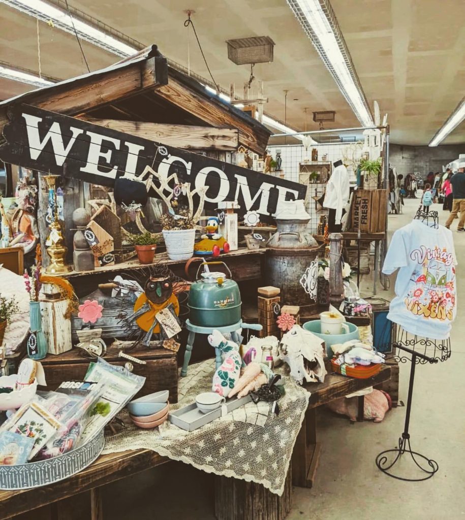 A curated sale display inside the Vintage Vixens Market.