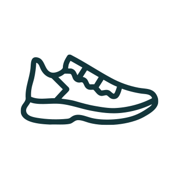 A hiking shoe icon.