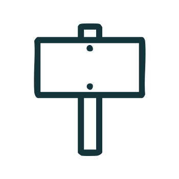A trail sign icon.