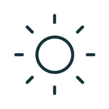 A sun icon with rays.