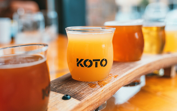 A flight of beers at Koto Brewing Company in Twin Falls, Idaho.